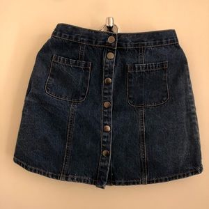 Denim Button-Up Skirt